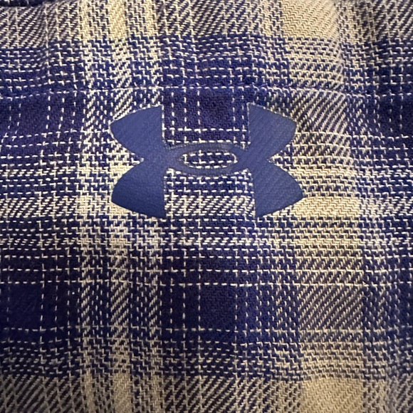 Blue and cream Under Armour‎ Tradesman Flex Flannel Shirt Men’s size L - Picture 3 of 15